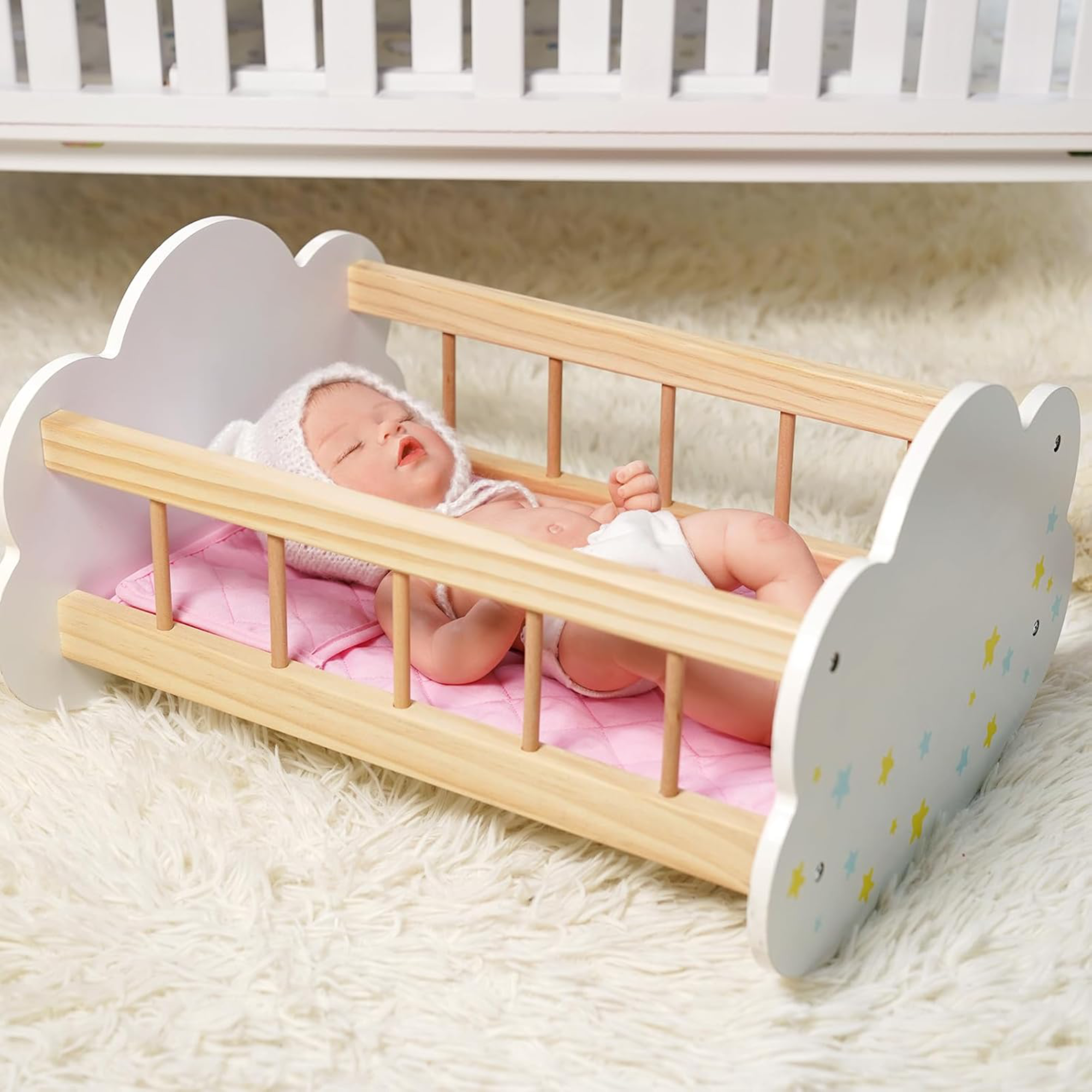 Puppenbett aus Holz