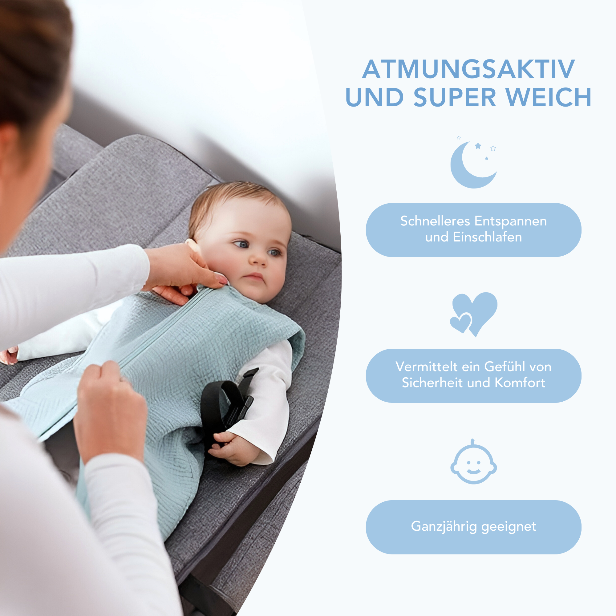 Kühlender Sommer-Schlafsack für Babys