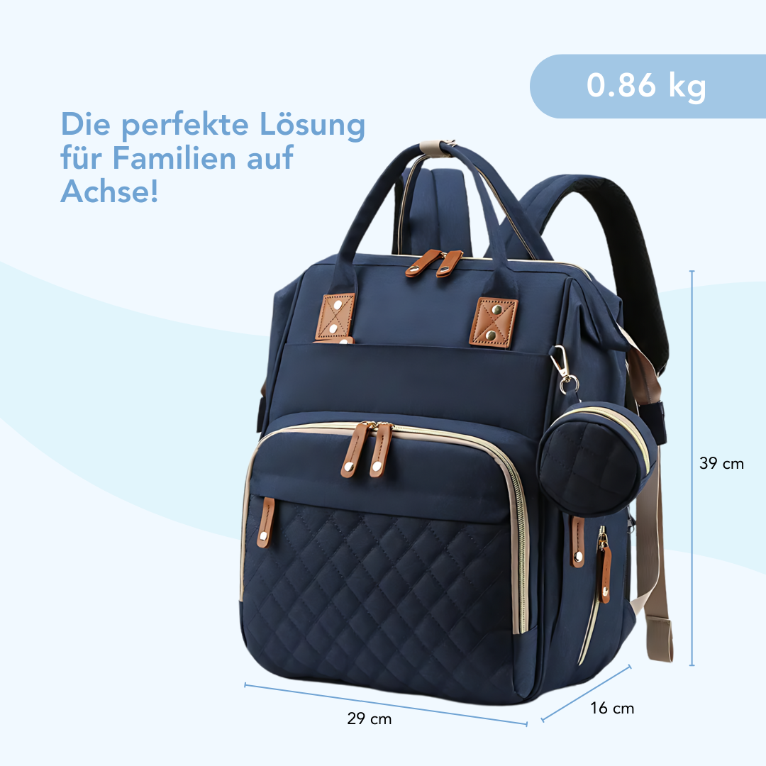 Premium Wickeltasche mit Rucksack